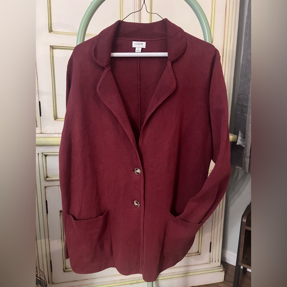 J. Crew Women's Rust Red Cardigan Blazer